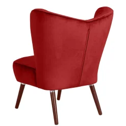 Mid Century Sessel in Ziegelrot Samtvelours - Klimaca