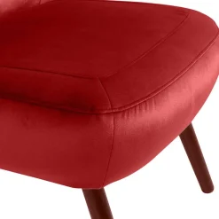 Mid Century Sessel in Ziegelrot Samtvelours - Klimaca