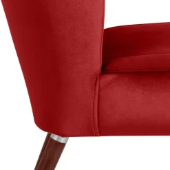 Mid Century Sessel in Ziegelrot Samtvelours - Klimaca