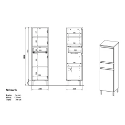 Midi-Schrank in Wildeiche & Weiß - Aspariavo