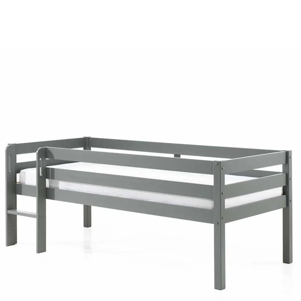 Mini Hochbett mit Absturzsicherung in Grau - Joina