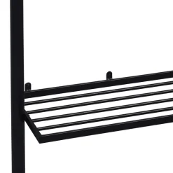 Minimalistische Garderobe in Schwarz mit Glasablage - Jenver