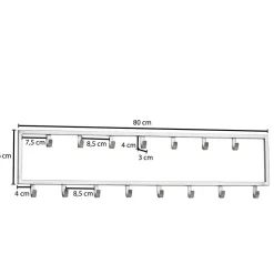 Minimalistische Wandgarderobe mit 15 Kleiderhaken - Mialan