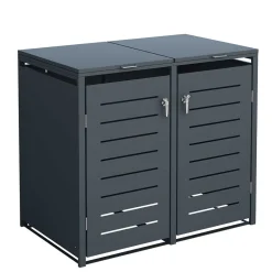 Mülltonnenbox in Anthrazit für zwei Tonnen - Rovert