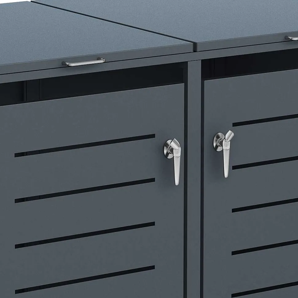 Mülltonnenbox in Anthrazit für zwei Tonnen - Rovert