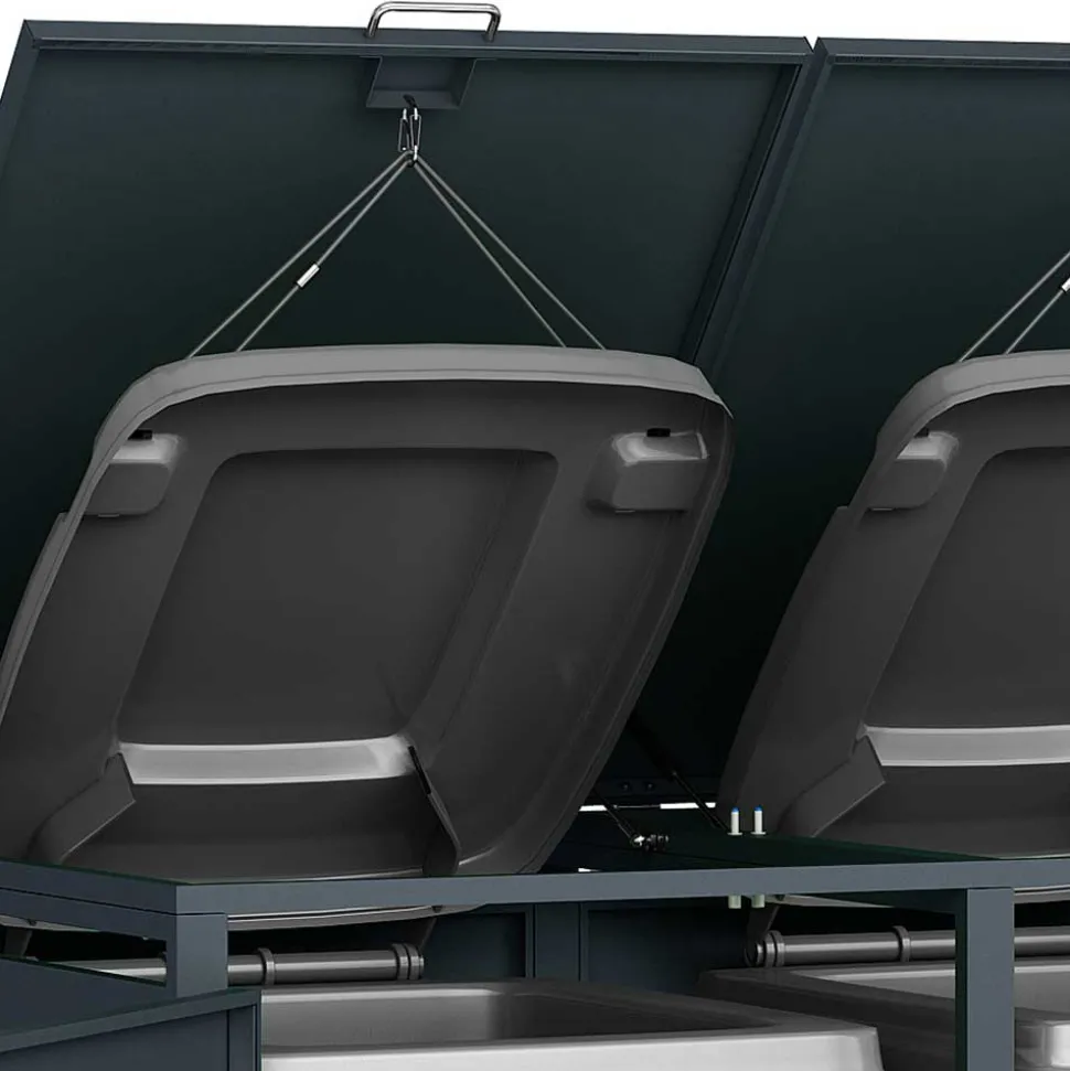 Mülltonnenbox in Anthrazit für zwei Tonnen - Rovert