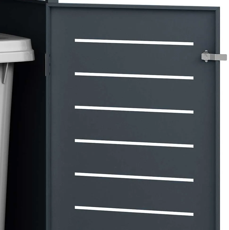 Mülltonnenbox in Anthrazit für zwei Tonnen - Rovert