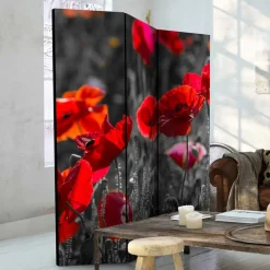 Mobiler Foto Raumtrenner mit Mohn Blumen Motiv - Conwy
