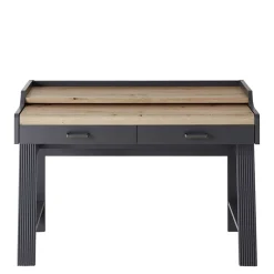 Modern Country Computertisch in Grau & Eiche - Joe