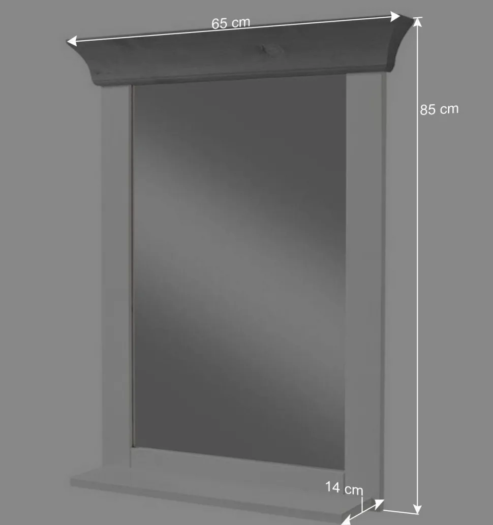 Modern Country Frisiertisch Set zweifarbig - Mirandesca (dreiteilig)