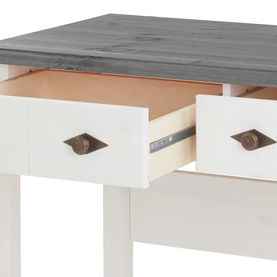 Modern Country Frisiertisch Set zweifarbig - Mirandesca (dreiteilig)