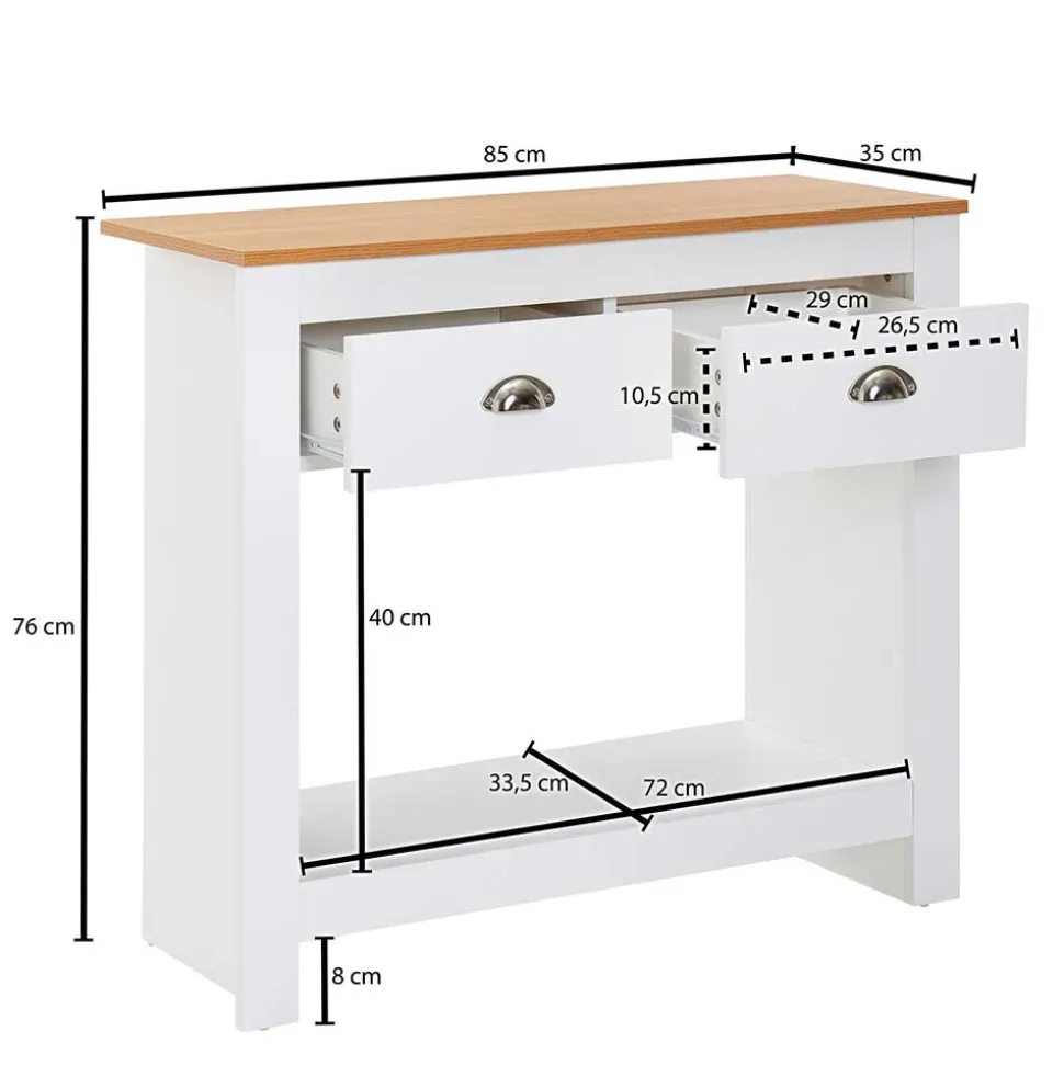 Modern Country Konsolentisch mit Schubladen - Intora