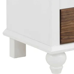 Modern Country Nachtkommode in Weiß - Yakos