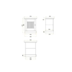Modern Country Nachtschrank in Dunkelbraun - Nauizia