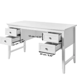 Modern Country Schreibtisch in Weiß - Carter