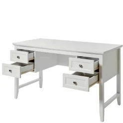 Modern Country Schreibtisch in Weiß - Carter