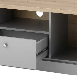 Modern Country TV Board in Lichtgrau & Eiche - Buleta