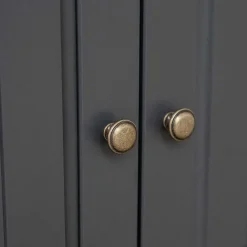 Modern Country Vitrinenschrank in Grau & Kiefer - Eromsia