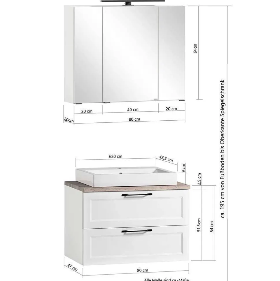 Modern Country Waschplatz Set - Trioto (dreiteilig)