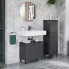 Moderne Badmöbel Kombi in Grau - Quado (dreiteilig)