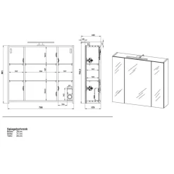 Moderne Badmöbel zweifarbig - Aspariavo (dreiteilig)