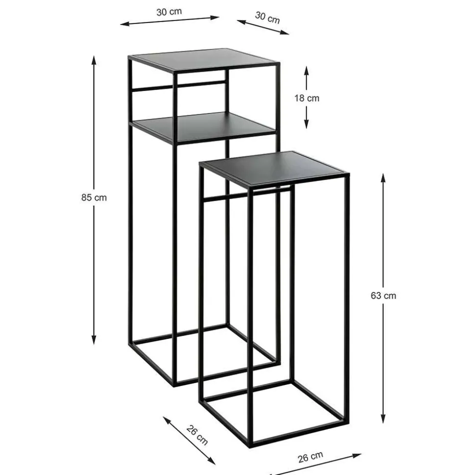 Moderne Blumensäulen in Schwarz - Foahala (zweiteilig)