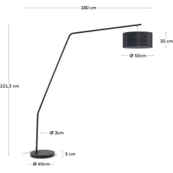 Moderne Bogenlampe in Schwarz - Juwan