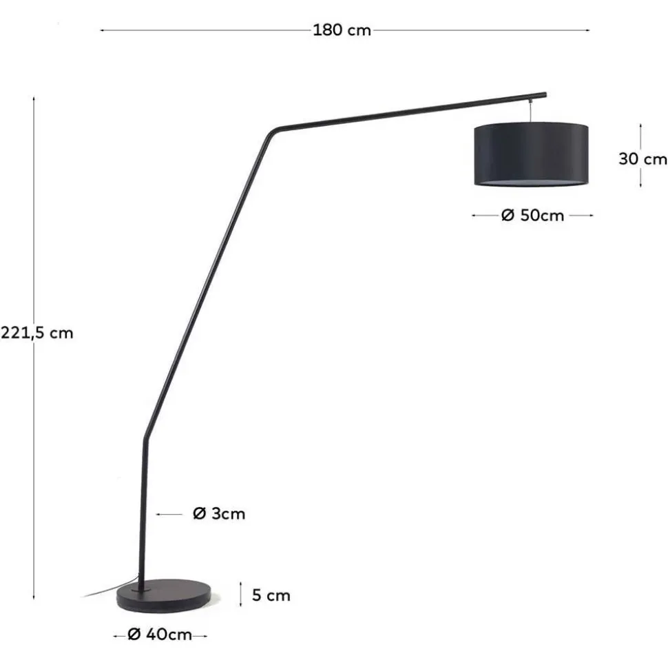 Moderne Bogenlampe in Schwarz - Juwan