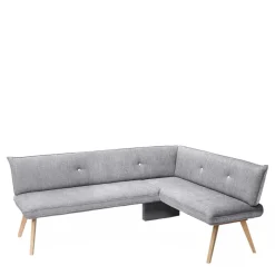 Moderne Eckbank mit grauem Stoffbezug - Eleonora