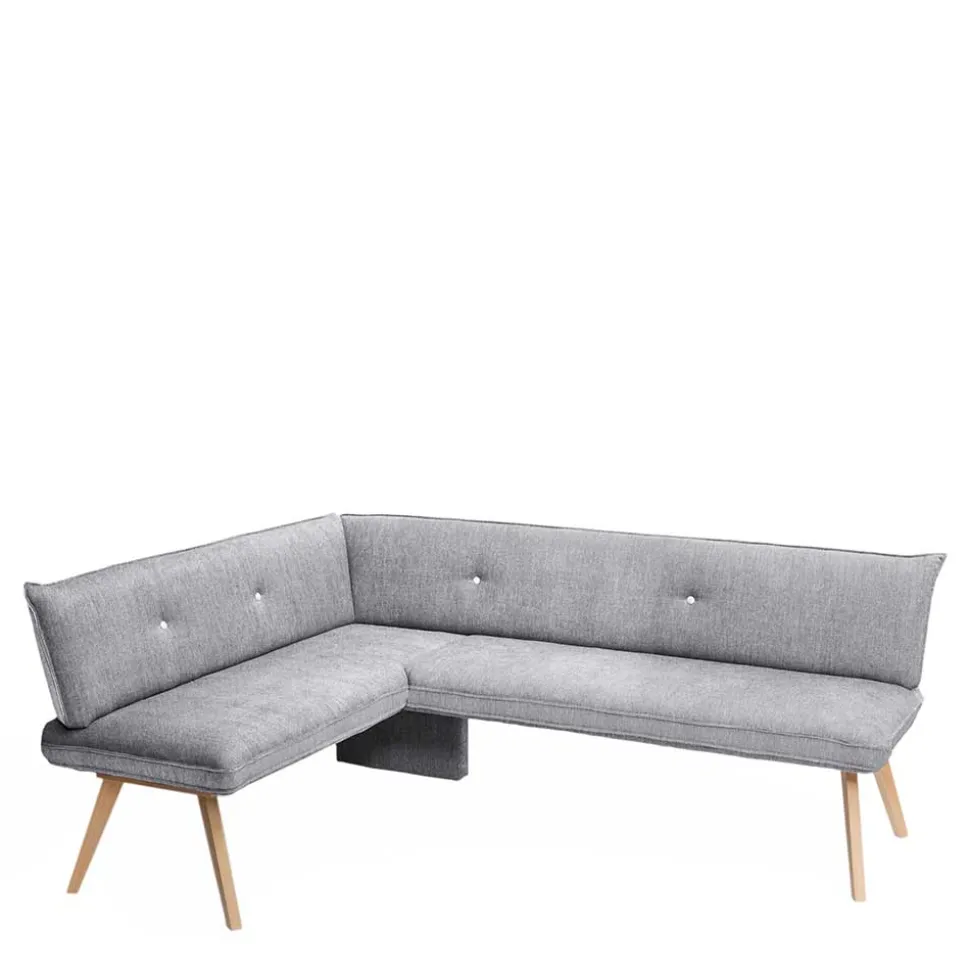 Moderne Eckbank mit grauem Stoffbezug - Eleonora