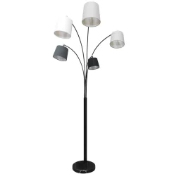 Moderne 5-flammige Stehleuchte mit Stoff Schirmen - Matteo