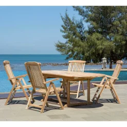 Moderne Gartensitzgruppe aus Teak Massivholz - Klahuma (fünfteilig)