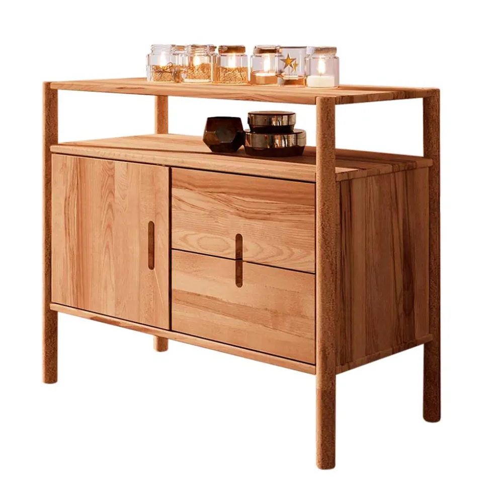 Moderne Holzkommode mit Fach & Tür - Indrya