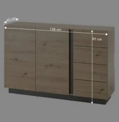 Moderne Kombi-Kommode 138 cm breit - Lairian