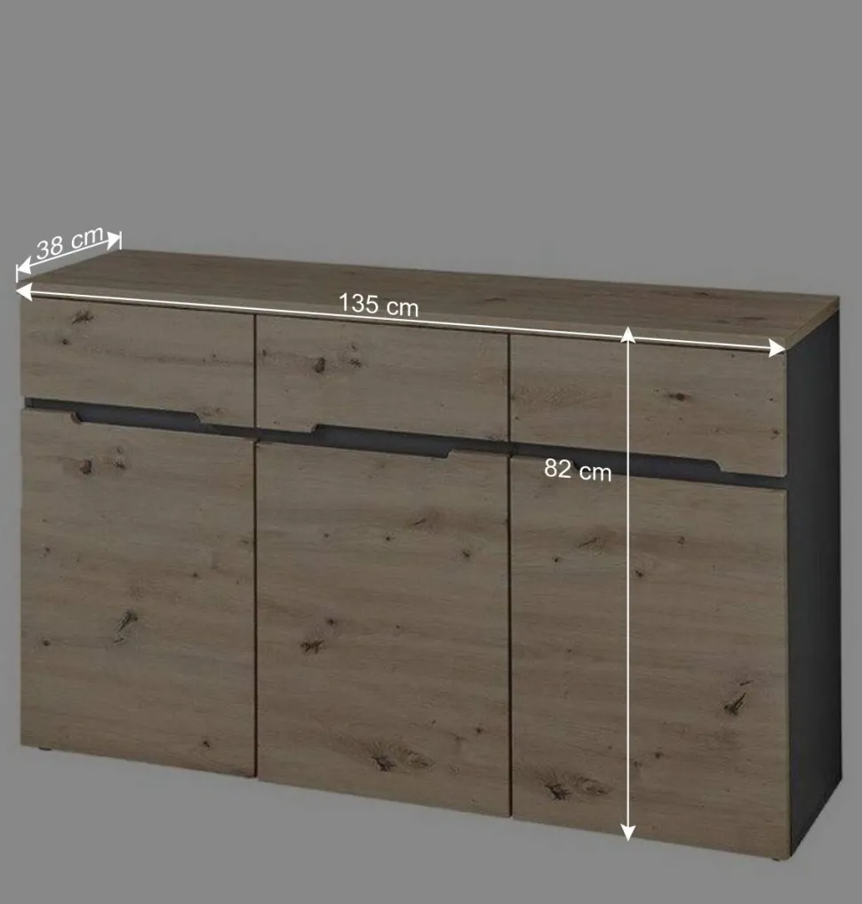 Moderne Kombikommode in Wildeiche NB - Kuetra