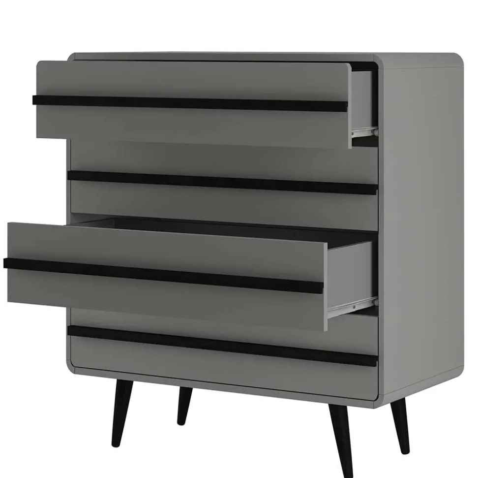 Moderne Kommode in Grau mit Schwarz - Pavias