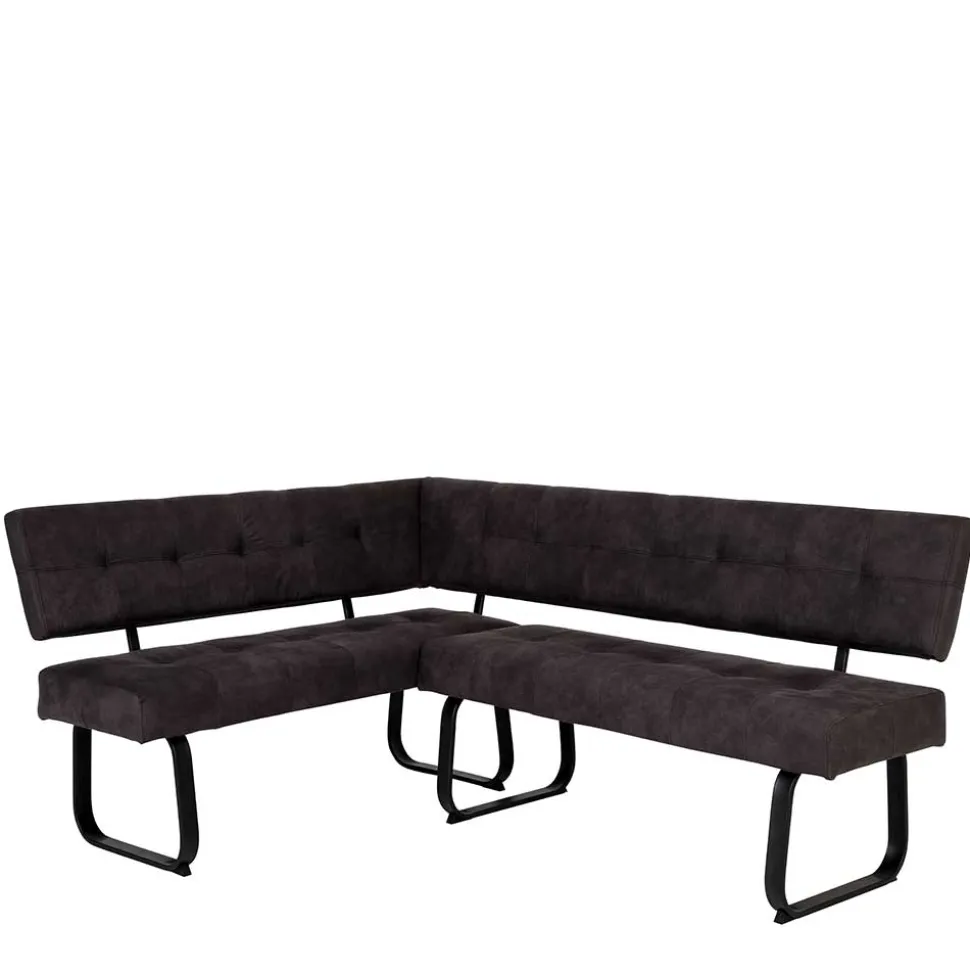 Moderne Microfaser Eckbank mit Bügelgestell - Elfetes