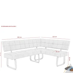 Moderne Microfaser Eckbank mit Bügelgestell - Elfetes