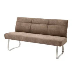 Moderne Polsterbank mit Edelstahl Gestell - Rund