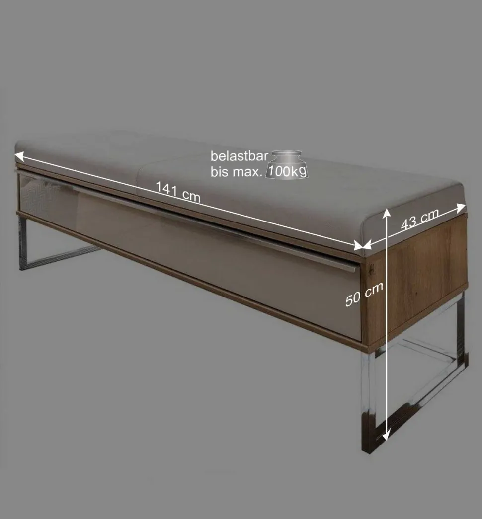 Moderne Schlafzimmerbank mit Kunstleder Beige - Crascanu