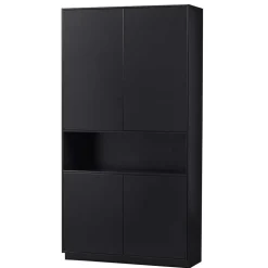 Moderne Schrankwand in Schwarz - Niwidus (fünfteilig)