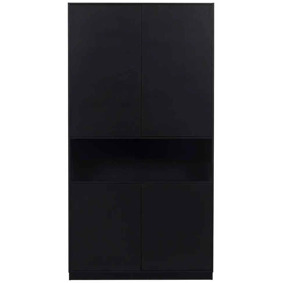 Moderne Schrankwand in Schwarz - Niwidus (fünfteilig)