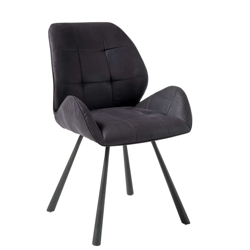 Moderne Stühle in Grau Schwarz - Plovema (2er Set)