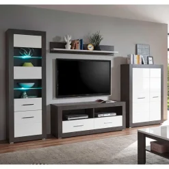 Moderne TV Anbauwand zweifarbig - Istensa (vierteilig)