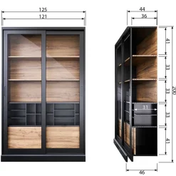 Moderne Vitrine mit Glas Schiebetüren - Susanne