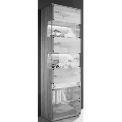 Moderne Wildeiche Vitrine 63x207x43 cm - Acmida