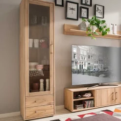 Moderne Wohnwand aus Holz - Dulciana (vierteilig)