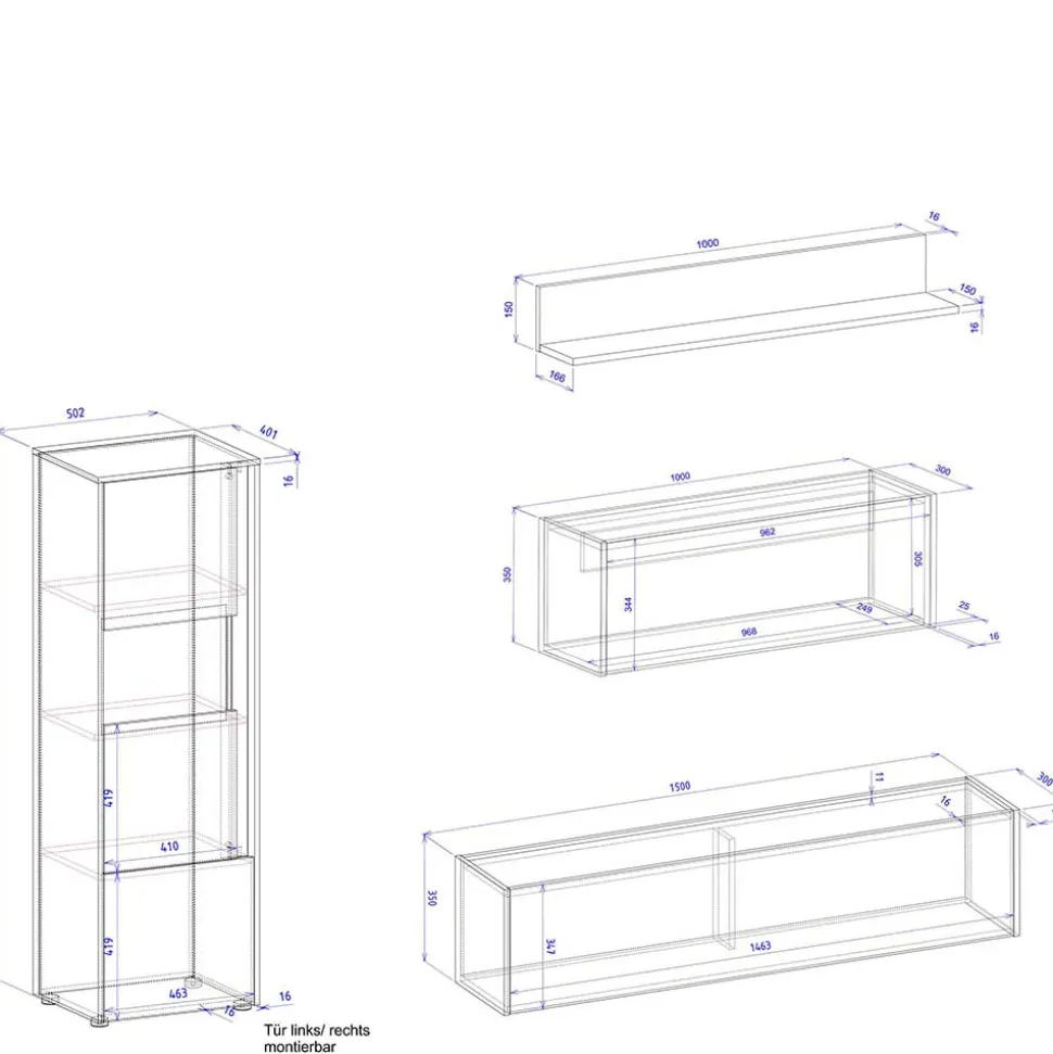 Moderne Wohnzimmermöbel Set - Ahilav (fünfteilig)