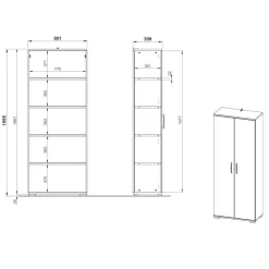 Moderner Aktenschrank in Lichtgrau - Halcoms