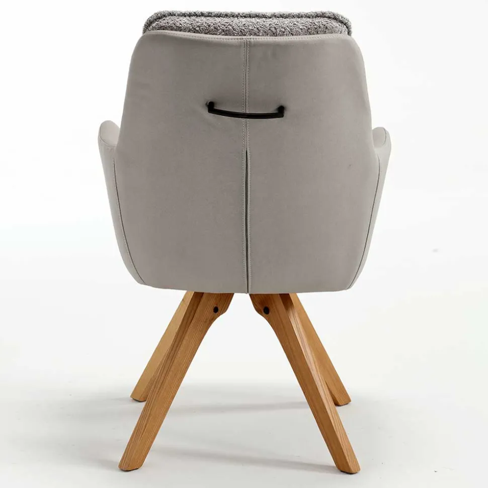 Moderner Armlehnenstuhl in Grau - Lyra (2er Set)